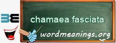 WordMeaning blackboard for chamaea fasciata